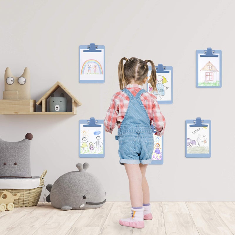 Acrimet Clipboard Memo Size A5 (9 1/4" x 6 1/3") Premium Metal Clip (Plastic) (Blue Color) (6 Pack) - Image 3